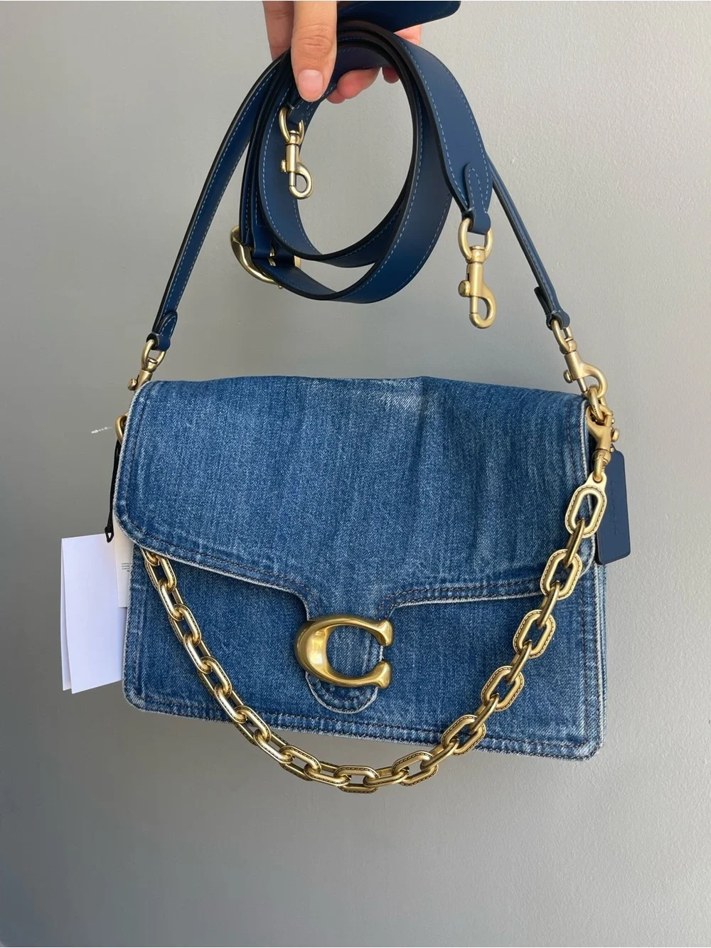 NWT- Coach Denim Chain Tabby 30